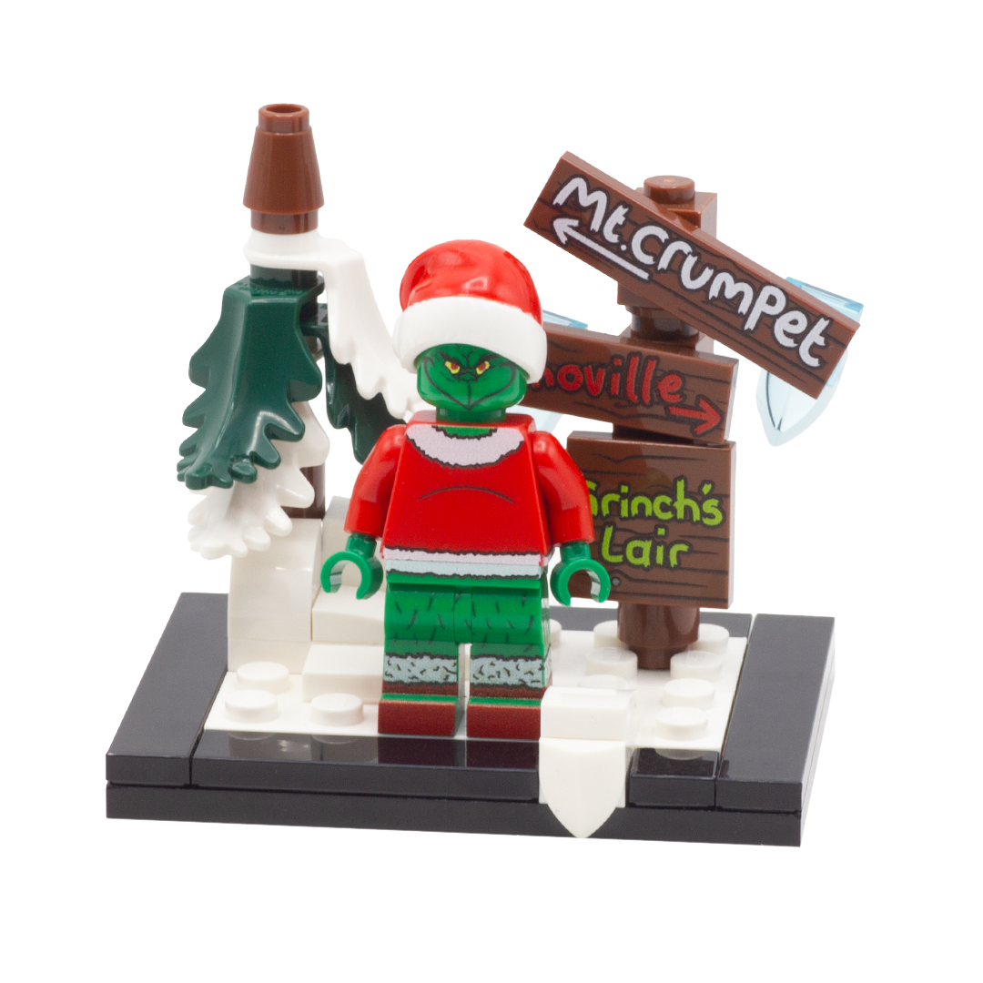 Custom Printed LEGO Minifigure Display for The Grinch