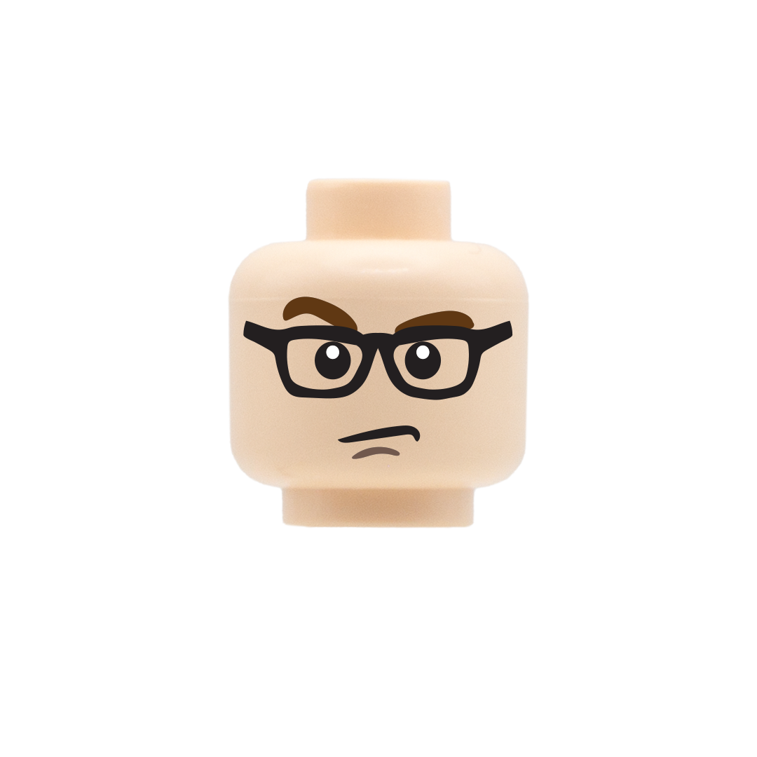 Grumpy Glasses - Custom Printed Minifigure Head – Minifigs.me