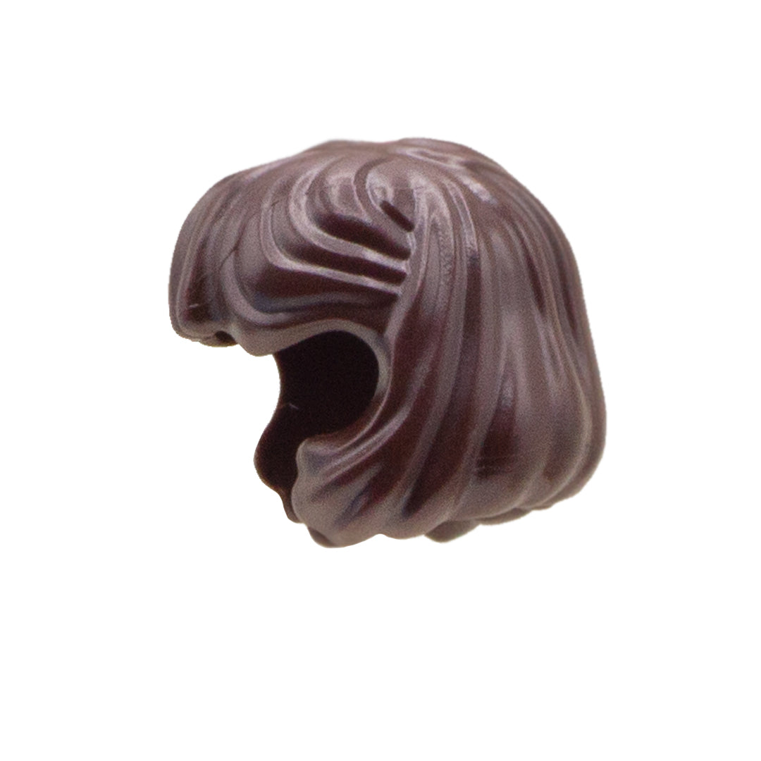 Dark Brown medium length with fringe LEGO Hair