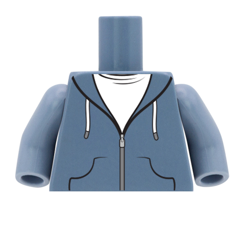 Zip up Hoodie with Toggles - Custom Design Minifigure Torso
