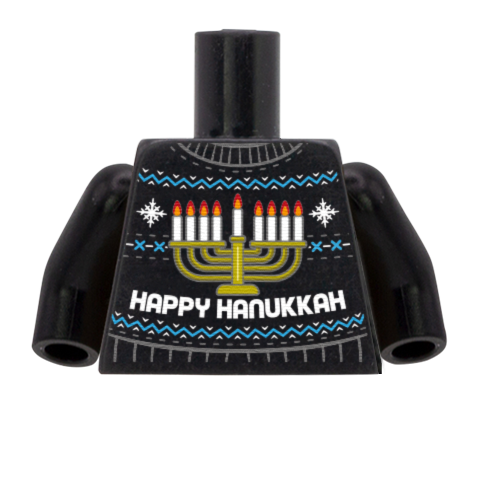 Happy Hanukkah Christmas Jumper - Custom LEGO Christmas Torso