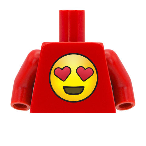 Heart Eyes Emoji - Custom Design Minifigure Torso