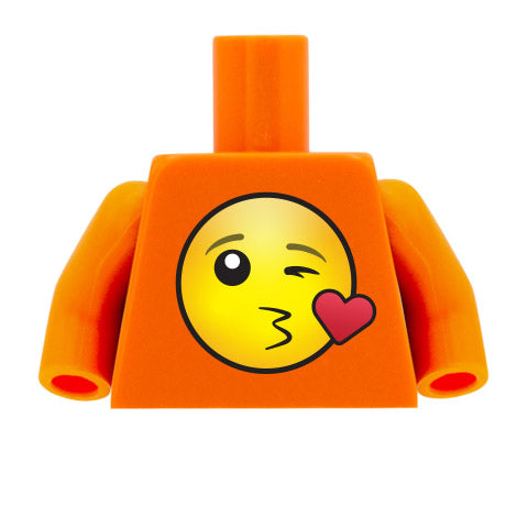 Kissy Heart Emoji - Custom Design Minifigure Torso