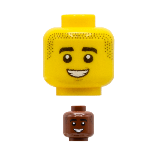 Huge Smile Buzzcut - Custom LEGO Minifigure Head