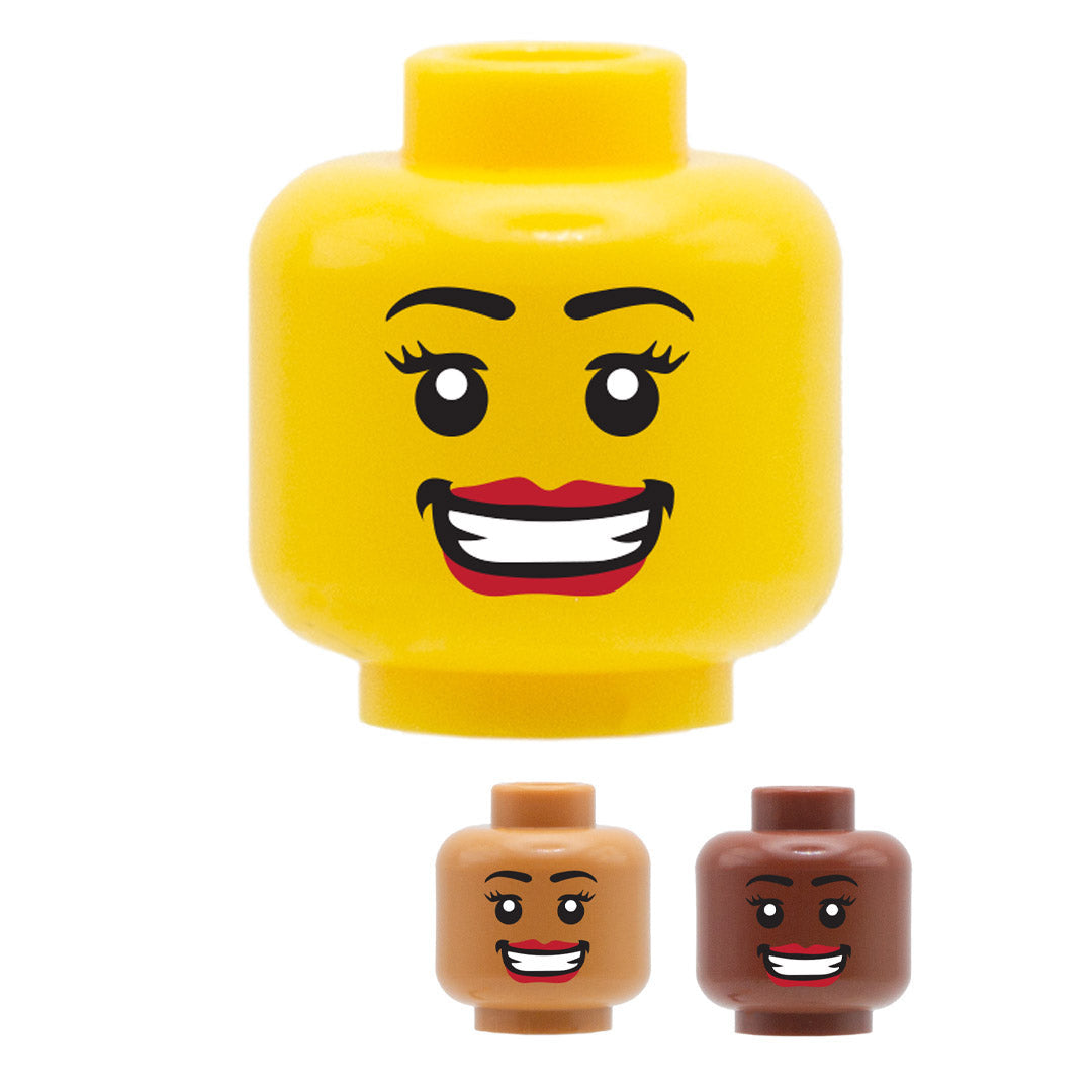 Huge Smile, Red Lipstick - Custom Printed Minifigure Head – Minifigs.me