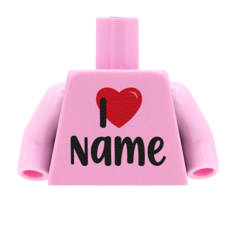 I Heart 'Name' - Custom Design Minifigure Torso