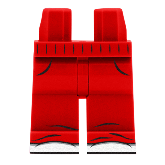Red Joggers With Popper Sides - Custom Printed Minifigure Legs