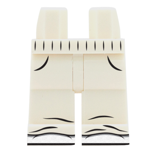 White Joggers With Popper Sides - Custom Printed Minifigure Legs