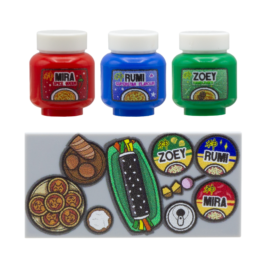 Kimbap & Ramen - Custom Design Minifigure Accessory (Plastic Toy)