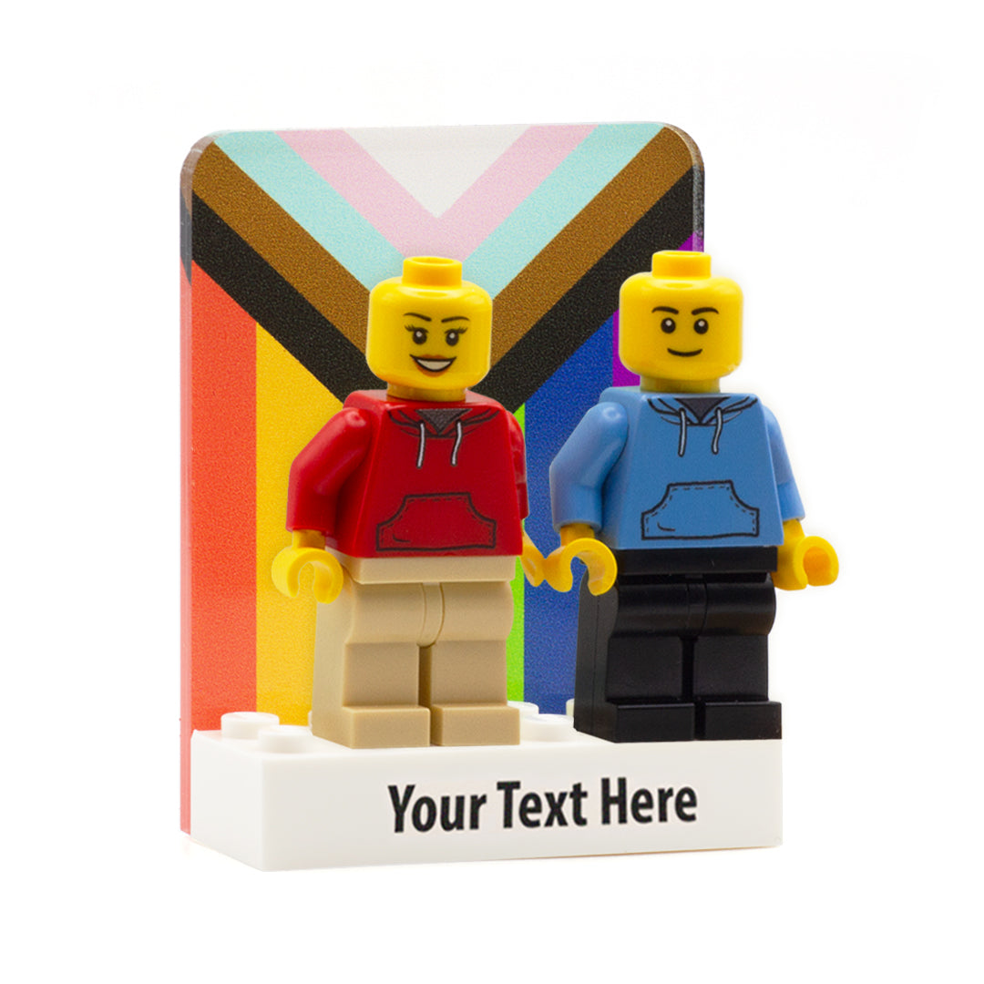 inclusive pride LEGO minifigure display (personalised and add your own text)