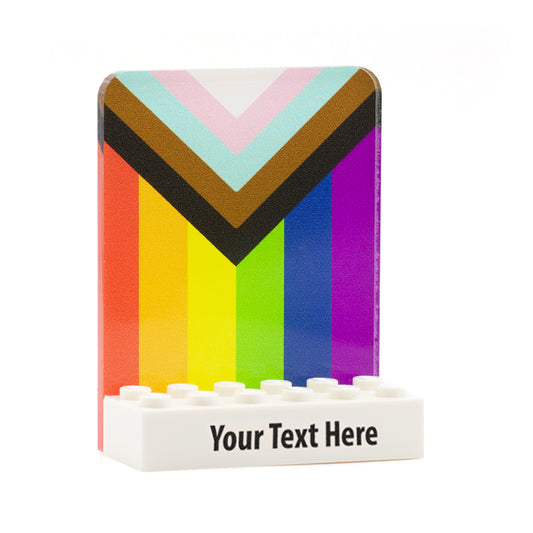 inclusive pride LEGO minifigure display (personalised and add your own text)