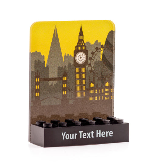 London Skyline Couples Display - Laser Cut Display with LEGO Brick
