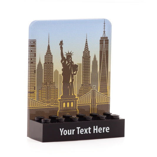 Custom LEGO Minifigure Display - New York skyline romantic gift