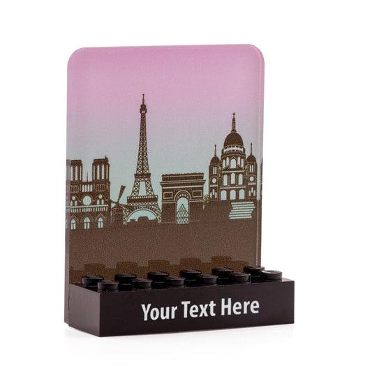 Custom LEGO Minifigure Display - Paris skyline romantic gift