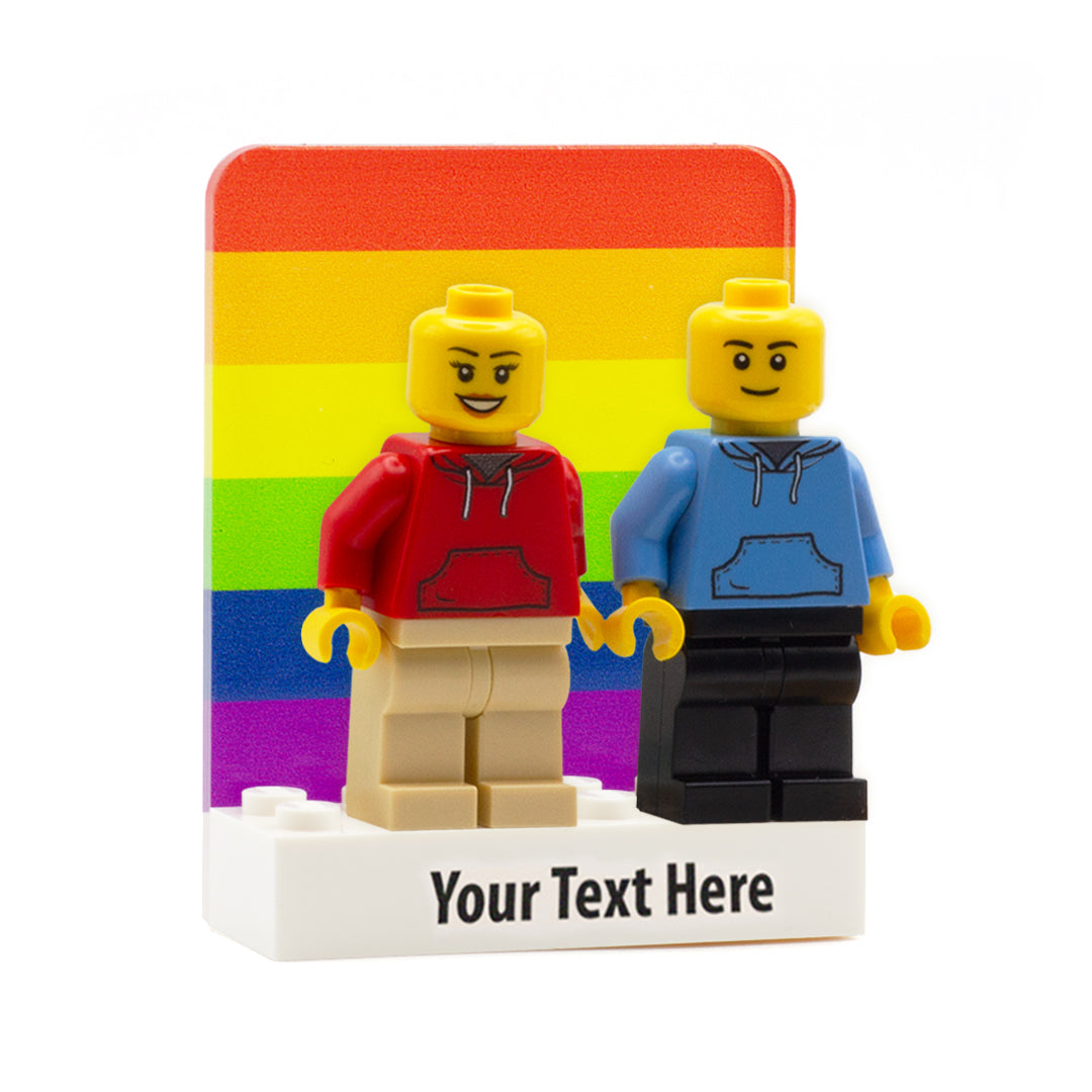 pride flag LEGO minifigure display (personalised and add your own text)