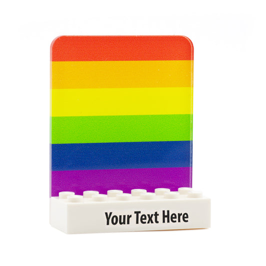 pride flag LEGO minifigure display (personalised and add your own text)