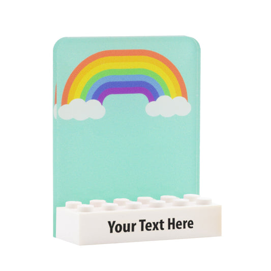 Rainbow Clouds Couples Display - Laser Cut Display with LEGO Brick