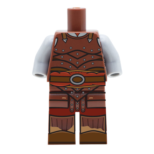 Fighter Outfit with Leather Armour (Regular and Short Legs) - Custom Design Minifigure Legs and Torso