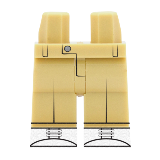 Light Tan Chinos With White Tennis Shoes - Custom Printed Minifigure Legs