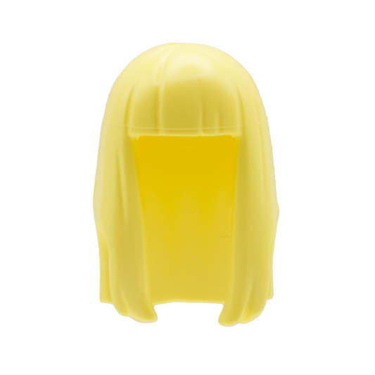 Light Blonde Over Shoulder with Blunt Fringe - LEGO Minifigure Hair