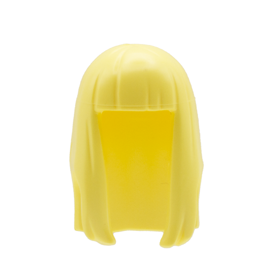 Light Blonde Over Shoulder with Blunt Fringe - LEGO Minifigure Hair