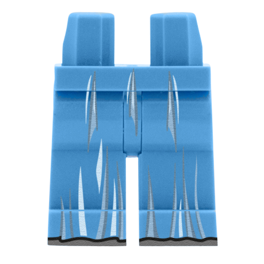 Light Blue Bunched Skirt - Printed Minifigure Legs