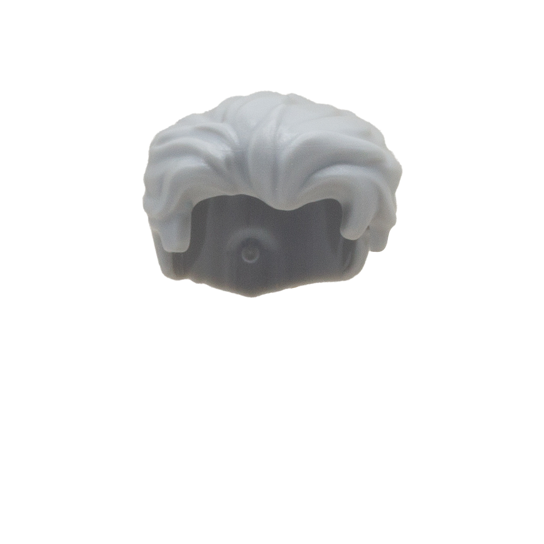 Light Grey LEGO Minifigure hair with trendy swept fringe