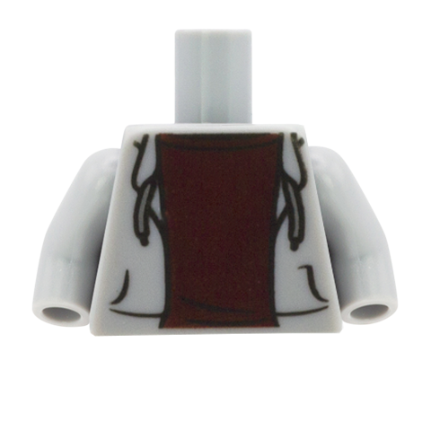 Light Grey Hoodie Over Dark Red Top - LEGO Minifigure Torso