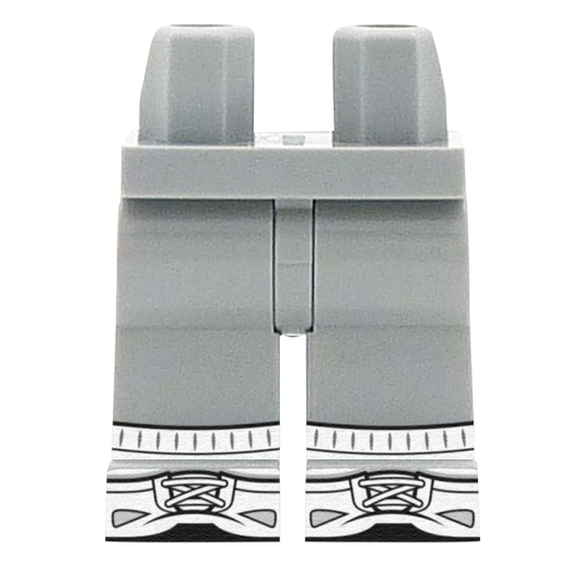 Light Grey Trousers With White Socks - Custom Printed Minifigure Legs