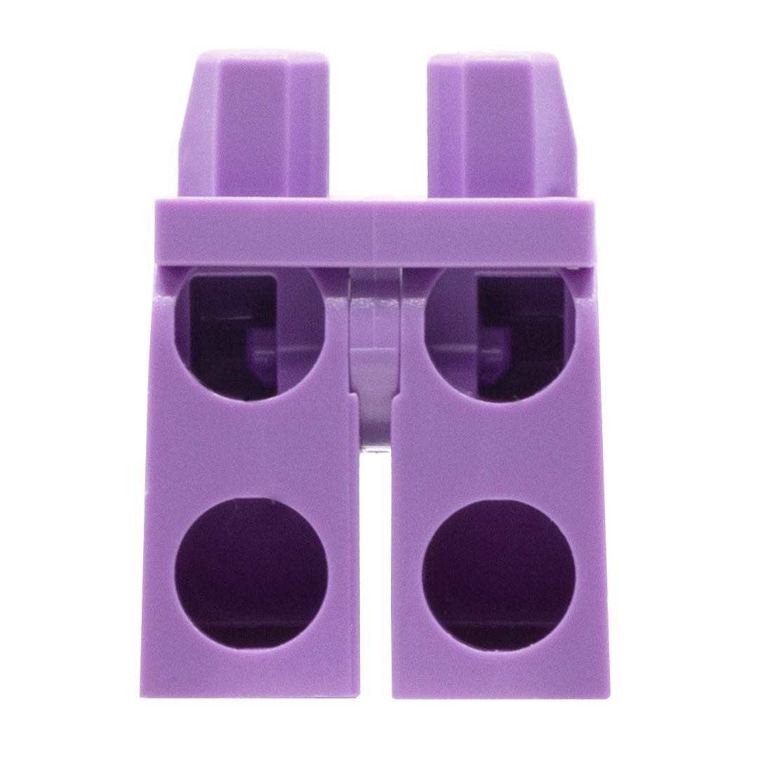 Standard size lilac LEGO minifigure legs, rear view