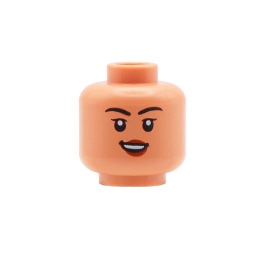 Lipstick Open Smirk / Closed Smirk (Nougat) - LEGO Minifigure Head