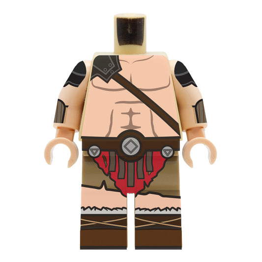 Male Barbarian Outfit (Various Skin Tones; Regular and Short Legs) - Custom Design Minifigure Legs and Torso