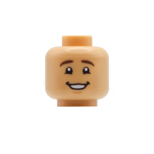 Dimples Open Smile / Closed Smile (Medium Tan) - LEGO Minifigure Head