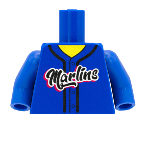 Miami Marlins (National League) - Custom Design Minifigure Torso