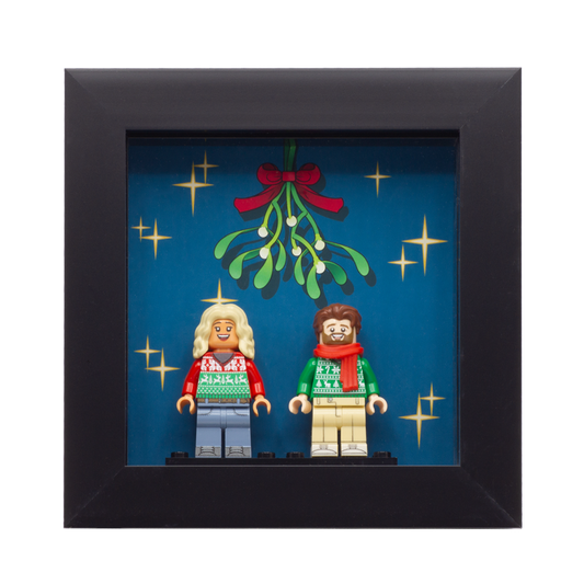 Christmas Mistletoe Couples Frame (Figures NOT included) - Custom Design Minifigure Display
