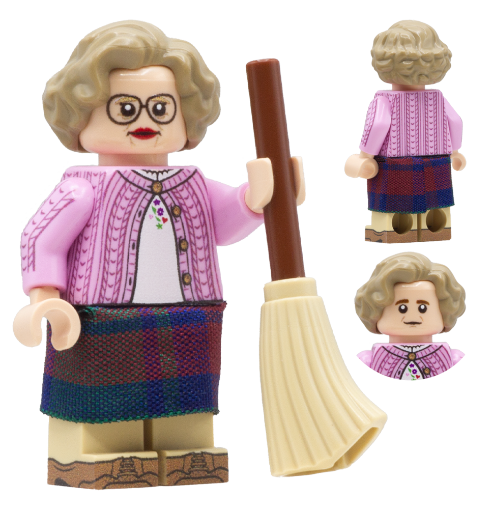 Robin Williams as Mrs Doubtfire - Custom Design LEGO Minifigure