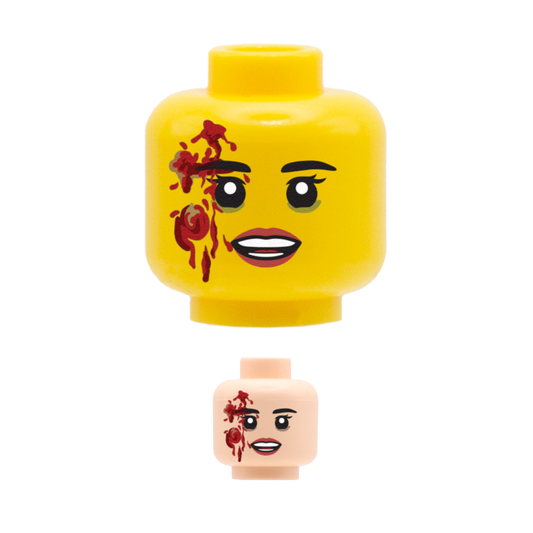Blood Splatter / Frown - Custom LEGO Minifigure Head