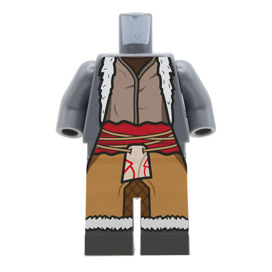 Northern Tribe Barbarian Outfit (Regular and Short Legs) - Custom Design Minifigure Legs and Torso