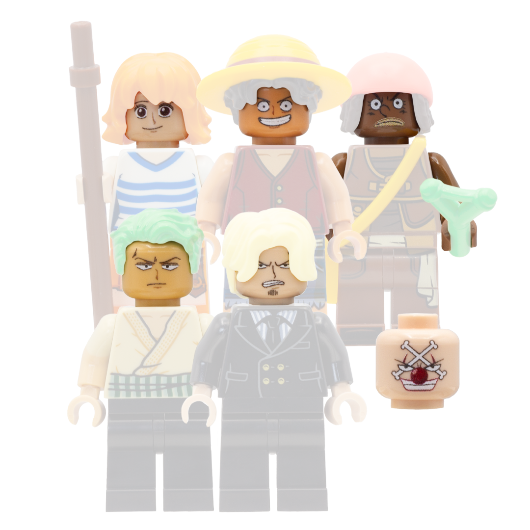 Upgrade your LEGO One Piece Go Merry Set - Custom Design LEGO Minifig heads