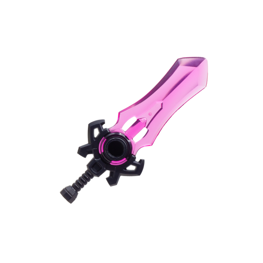 Large pink-bladed translucent fantasy sword with black handle