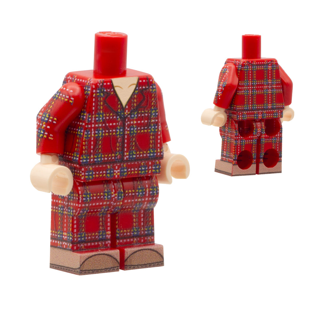 Custom LEGO Minifigure Red Christmas Pyjamas with Light Nougat Skin Tonne