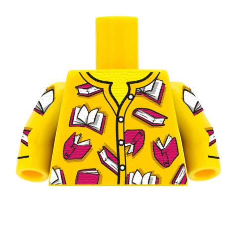 Yellow Book Shirt - Custom Design Minifigure Torso