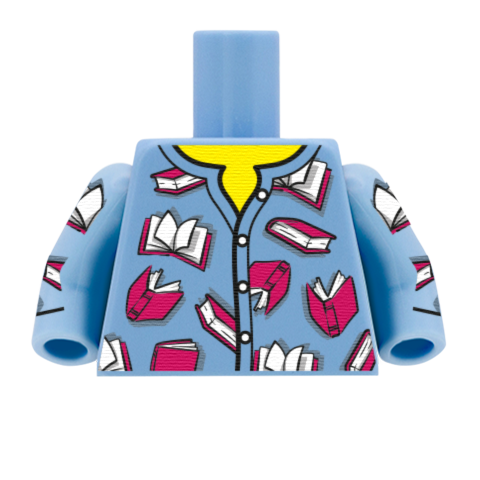 Blue Book Shirt - Custom Design Minifigure Torso