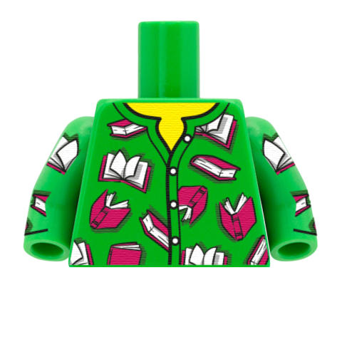 Green Book Shirt - Custom Design Minifigure Torso