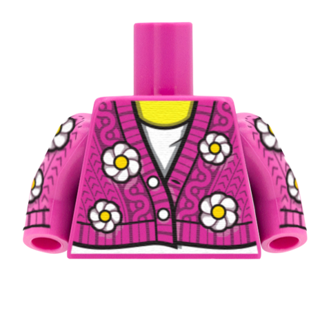 Chunky Flower Knitted Jumper - Custom Design Minifigure Torso