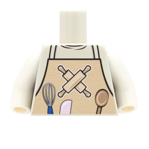 Baker Apron Top - Custom Design Minifigure Torso