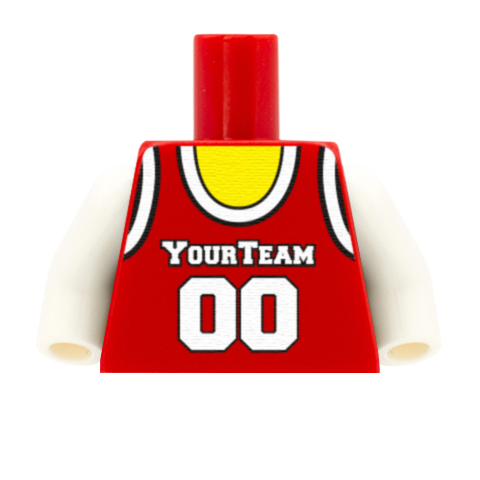 Basketball Vest Over Tee - Custom Design Minifigure Torso