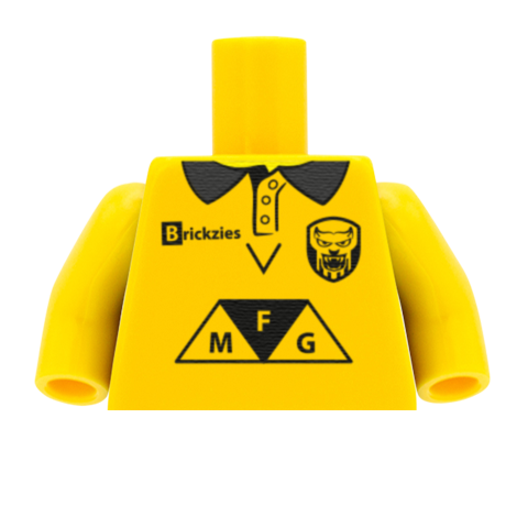 Castleford Tigers Shirt (Rugby League) - Custom LEGO Minifigure Torso