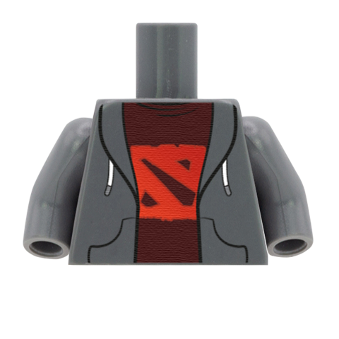 Gaming Tee Under Hoodie (MOBA) - Custom Design Minifigure Torso