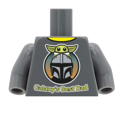 Galaxy's Best Dad T-Shirt - Custom Design Minifigure Torso